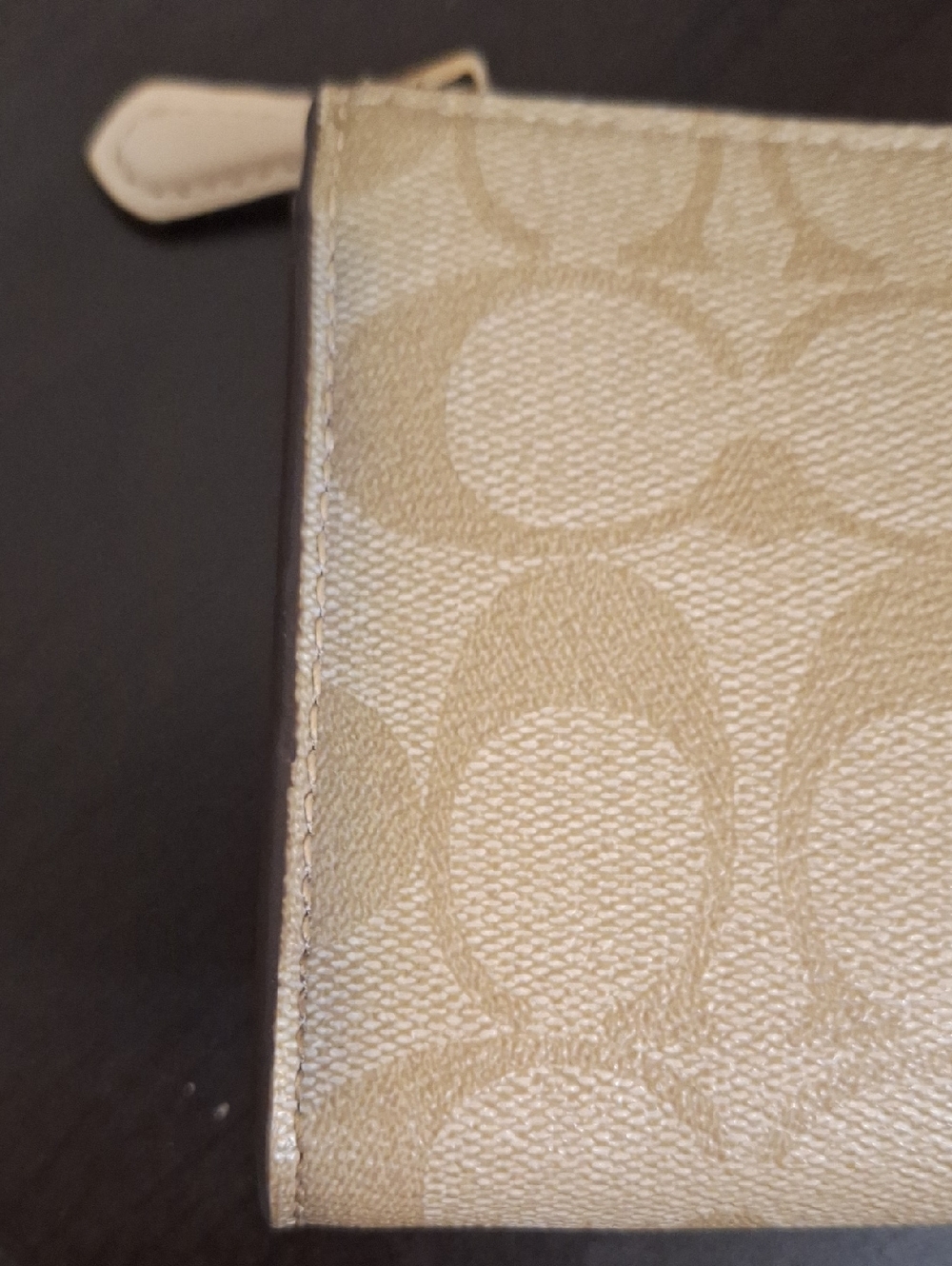 Coach Beige Signature Zip Wallet with Gold Logo - Picture 11 of 12